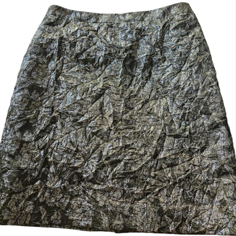 J.Crew Jacquard Metallic Floral Crinke Skirt - Picture 7 of 8